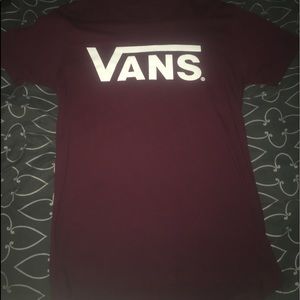 VANS BURGUNDY SHORT SLEEVE TEE MENS SMALL